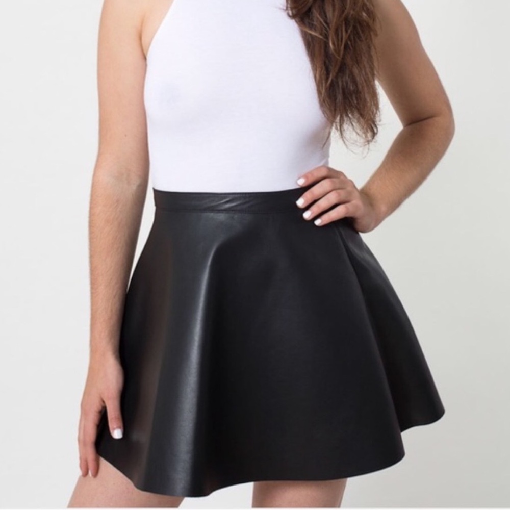 American Apparel Genuine Leather Circle Mini Skirt